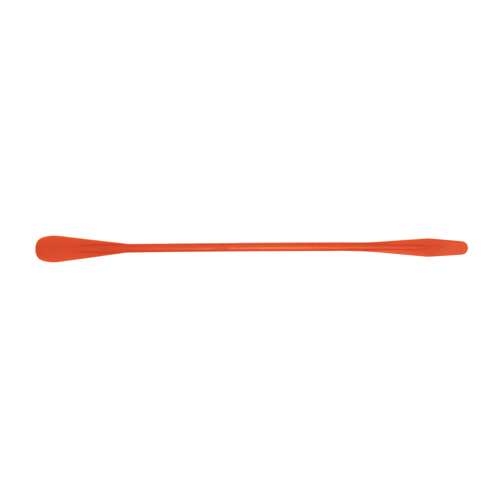 Top view of our orange long double-ended use spatula P-11-RO.